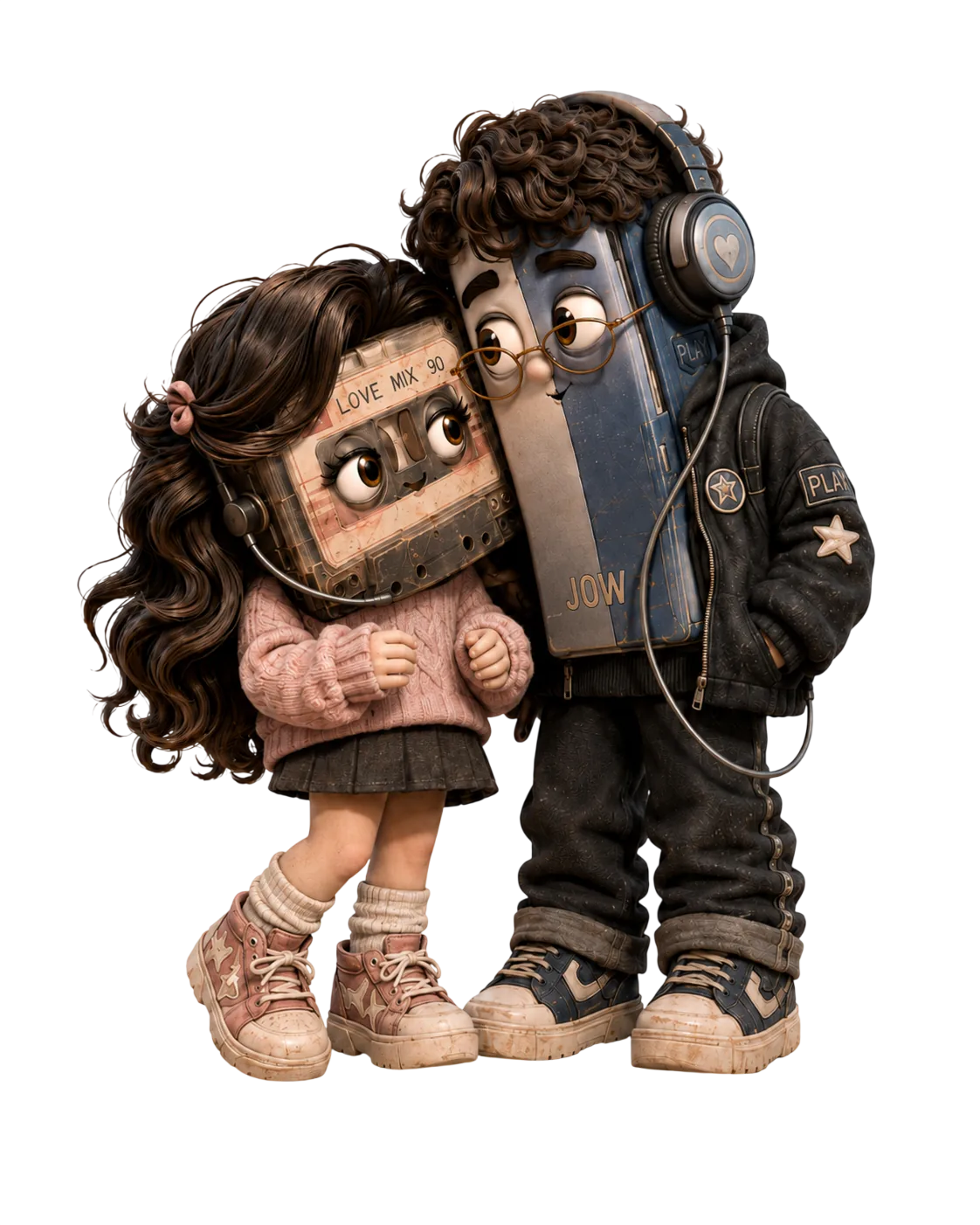 Render de Jow y Andrew como pareja en desarrollo dentro de Retroville